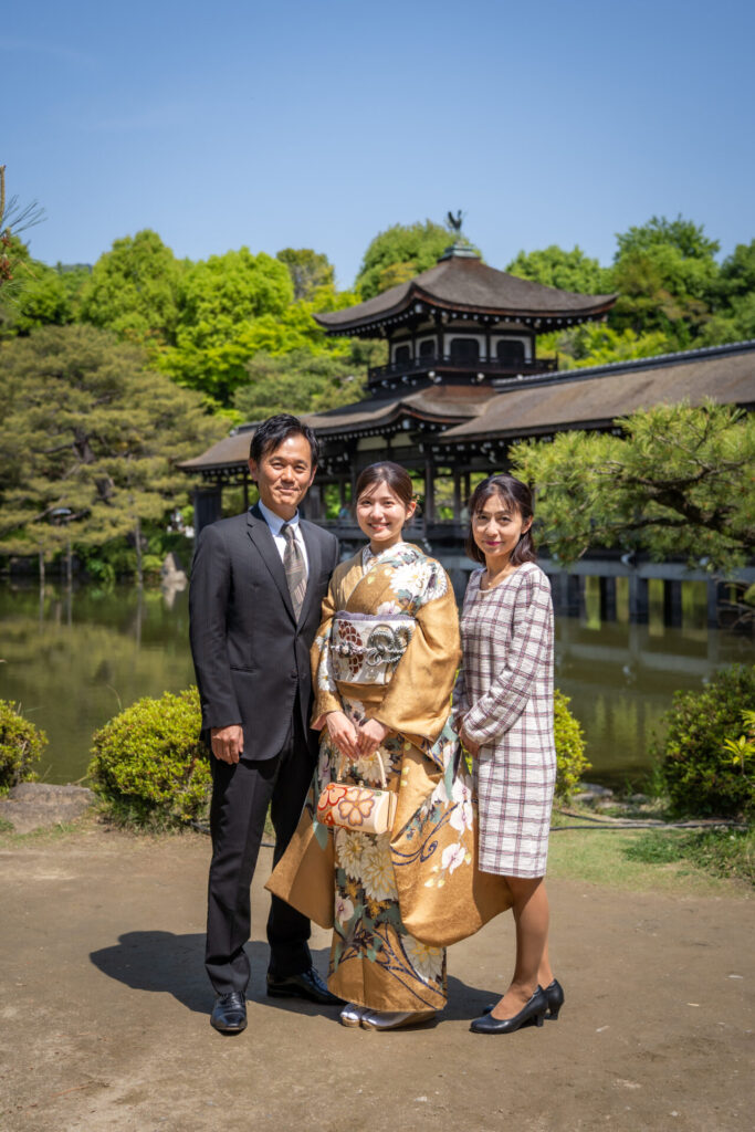 平安神宮成人式前撮り ご家族との撮影