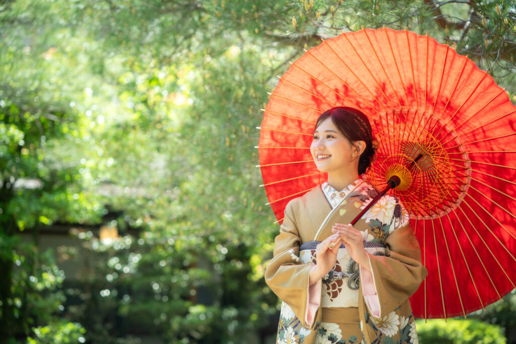 平安神宮成人式前撮り 神苑での撮影