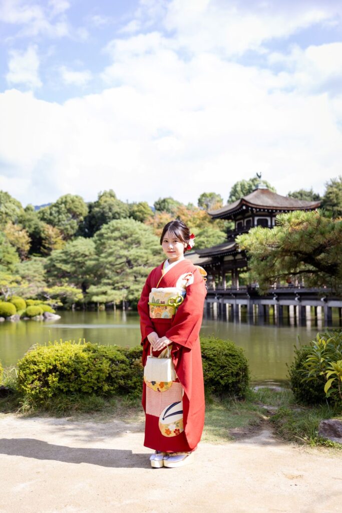 平安神宮成人式前撮り。神苑にて。